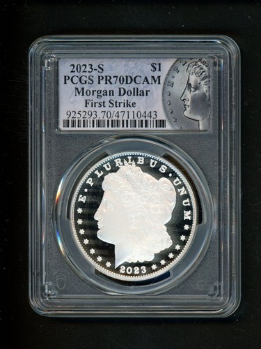 2023 US Morgan Peace Silver Dollar $1 PCGS PF70 MS70 FIRST STRIKE COMPLETE SET 6 - Picture 3 of 14