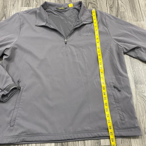 CABELA'S 1/4 Zip Up Pullover Pockets Grey Lined Windbreaker Jacket Men's Size XL - Picture 9 of 9