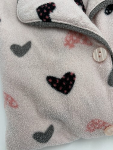 Cuddl Duds Sleepwear Size Small Pink Hearts 2-pc plush warm collar button up - Picture 16 of 17