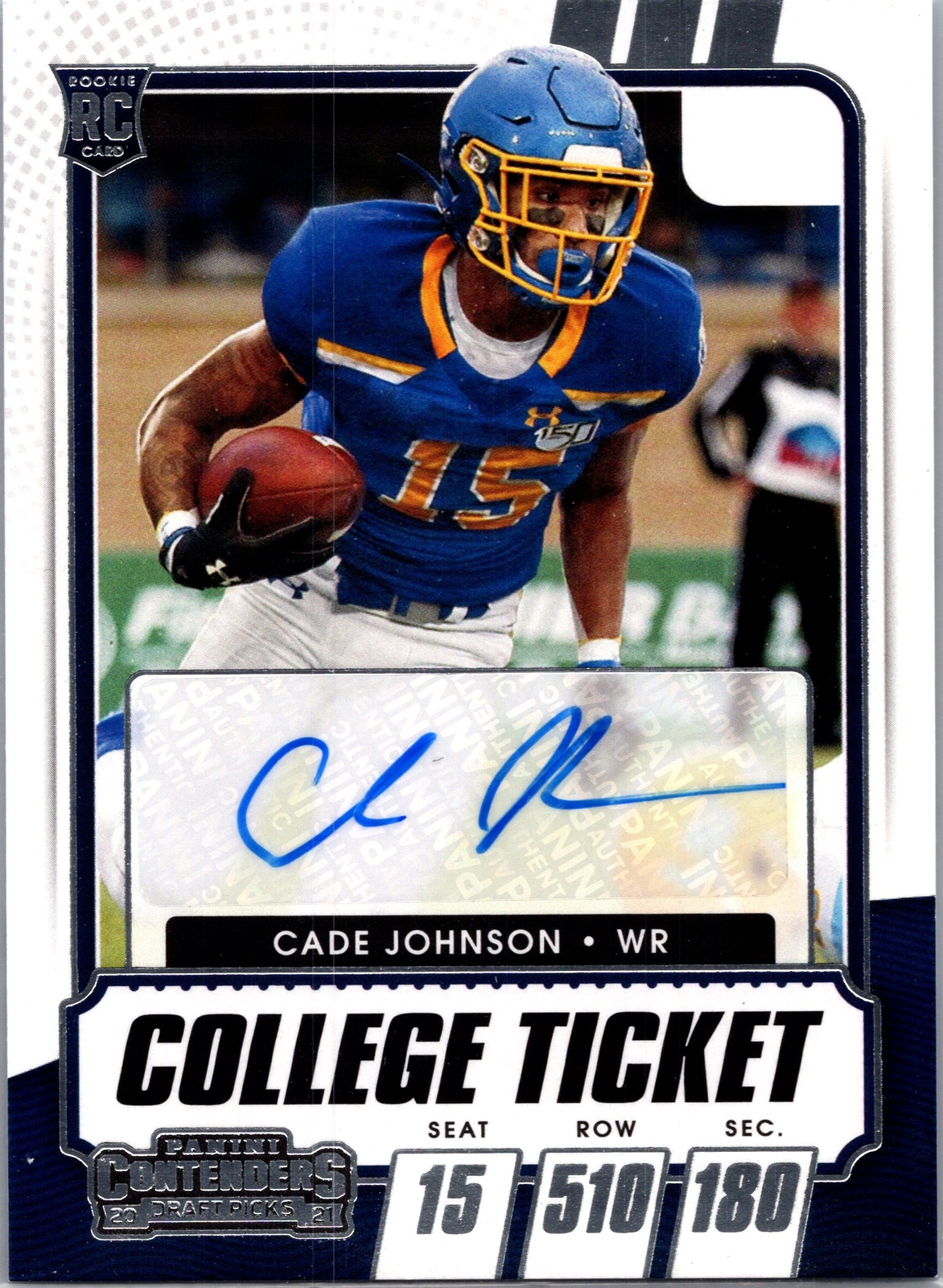 2021 Panini Contenders Draft Picks #319 Cade Johnson Auto