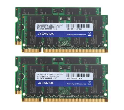 4X Adata 2GB 2RX8 PC2-5300S RAM Laptop Memory SODIMM Low Density DDR2 667Mhz - Picture 8 of 11