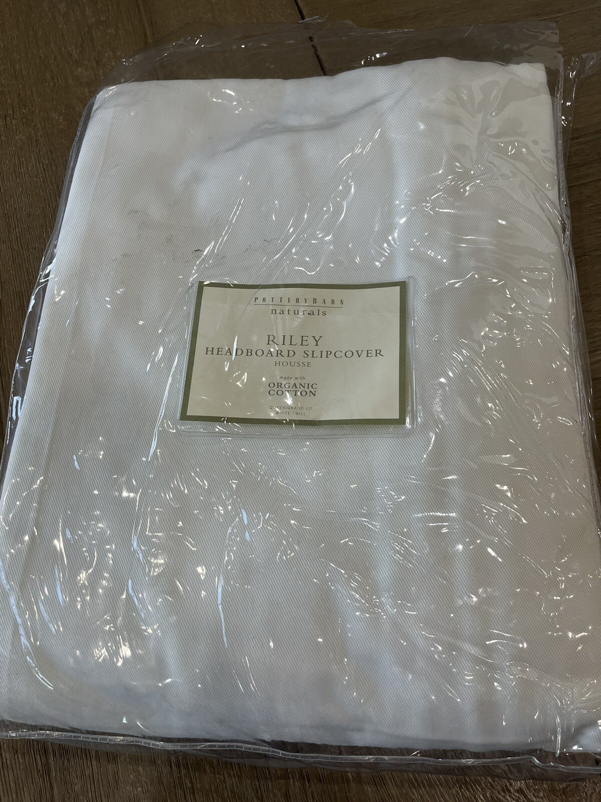 Pottery Barn Riley headboard slipcover Queen white twill imperfect eBay