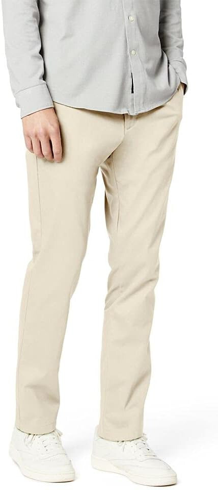 Фирменные хлопковые брюки-стрейч Dockers mens Slim Fit цвета хаки Люкс, Cloud, 38x30
