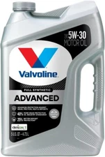 Valvoline Advanced Full Synthetic SAE 5W-30 Motor Oil 5 QT For Car, Truck, SUV