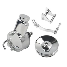 Saginaw Power Steering Pump with Brackers & 2 Groove Pulley Kit V-Belt for Chevy
