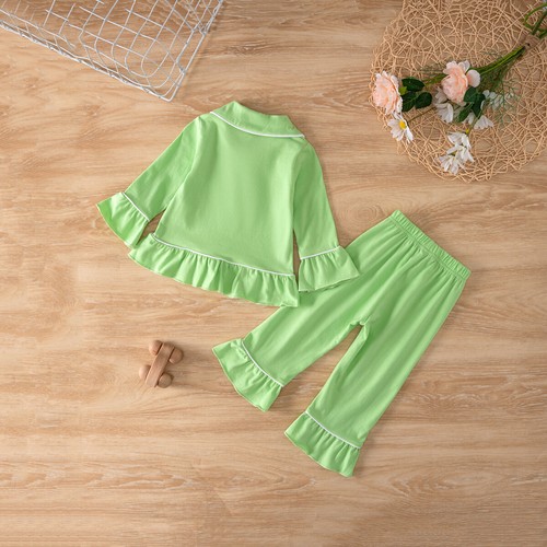 Kids Boys Girls Long Sleeve Cotton Pajamas Set Tops & Pants Sleepwear 0-4 Years - Picture 6 of 18