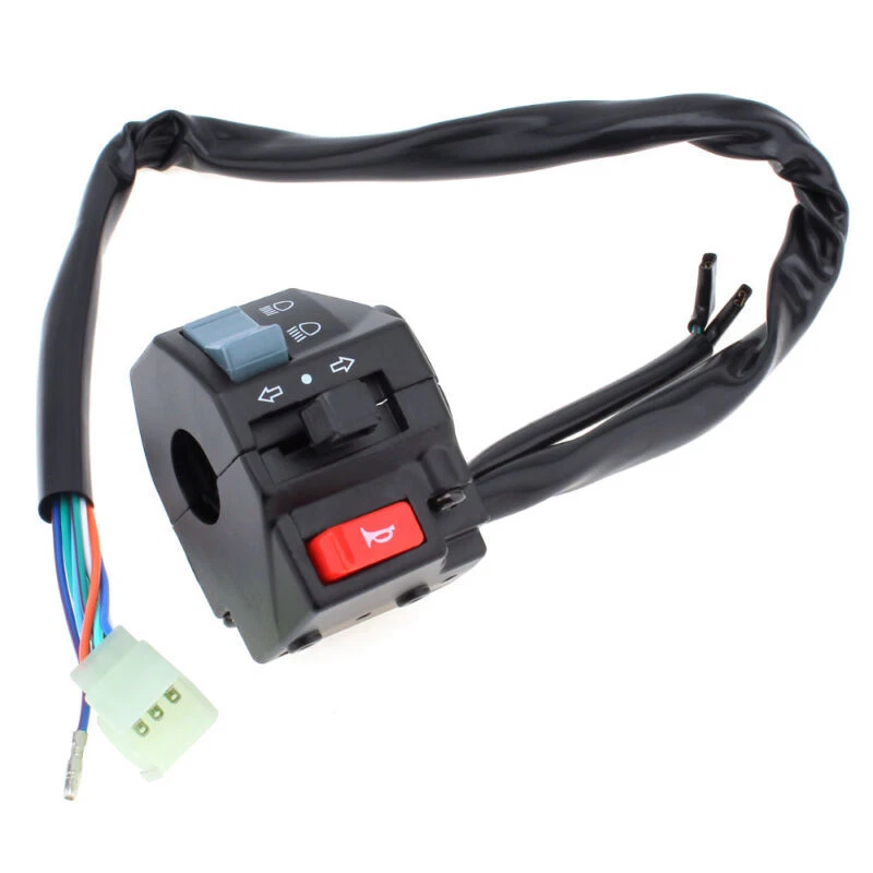 2x Controlador de luz de señal de giro bocina interruptor manillar 7/8" impermeable para motocicleta Foto 2 de 4