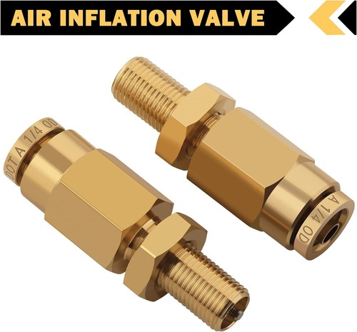 Pack de 4 tubes de canalisation d'air de soupape pour réservoir de compresseur d'air OD 1/4" raccord poussée de remplissage - Photo 5/7