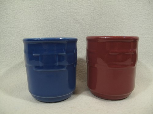 Longaberger Pottery Woven Traditions Multi Color 12 oz Coffee Cup Mug Set 4 - Picture 14 of 21