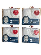 Gerber Baby Toddler 2 Pairs White Waterproof Pants potty training 18m 24-28 lbs 