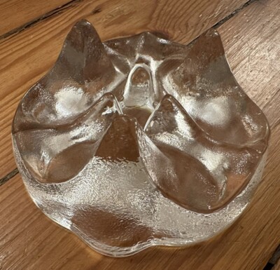 Stövchen Teelicht Glas Kunstglas Pressglas Skandinavien Kunst Kosta Boda Berti
