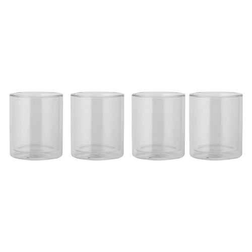 Thymian & Tisch 4er Pack 13oz Doppelwand Trinkglas Set, Klar