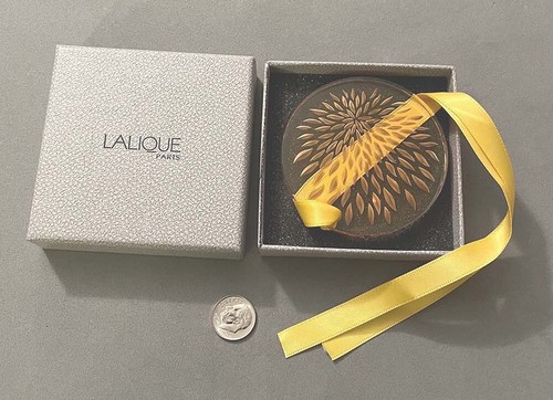Auténtico Colgante Adorno de Cristal Ámbar LALIQUE 2006 VIBRATION Totalmente Nuevo en Caja - Imagen 2 de 7