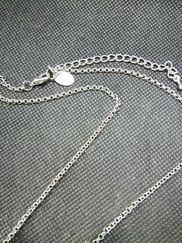 Hübsche Modeschmuck Statement Kette Halskette Perle Strass silber farben 56 cm - Bild 3 von 3