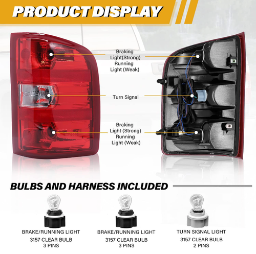 New! Tail Light Assembly Chevy Silverado 1500 (07-13) 2500 HD (07-14) Compatible - Bild 2 von 7