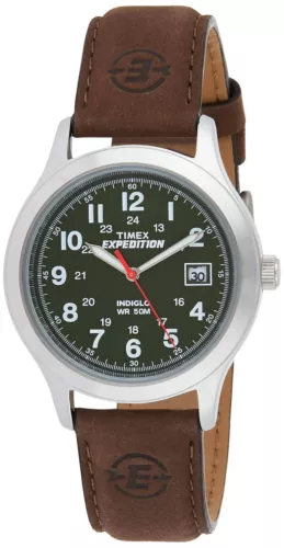Timex T40051 Men's Expedition Metal Field Brown Leather Strap Watch