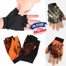 2x Fishing Gloves Hunting Outdoor Waterproof Antislip 5Fingerless Sun Protection