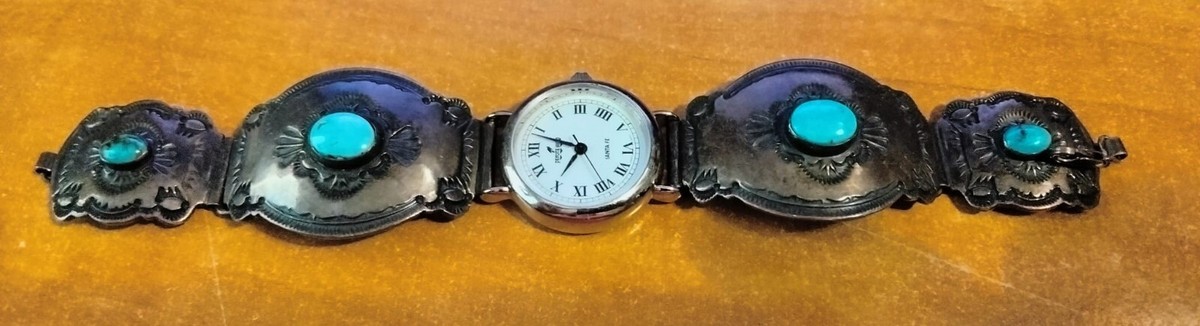 RARE Peyote Bird Designs Santa Fe Beaded Charm Watch -  Sterling Silver - Horse Peyote Bird Watch - Etsy main image 4