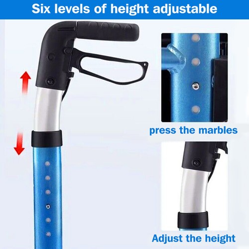 Foldable Rollator Walking Frame Mobility Walker Wheels Aid Elderly Disability AU - Picture 7 of 15