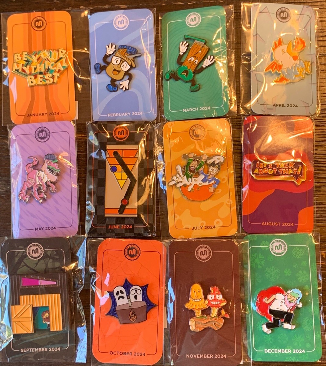 Good Mythical Morning 2024 Pin Of The Month Full Set GMM - Read