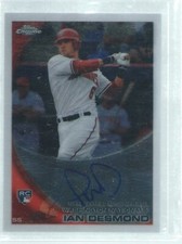 IAN DESMOND 2010 TOPPS CHROME ON CARD AUTO ROOKIE RC #205