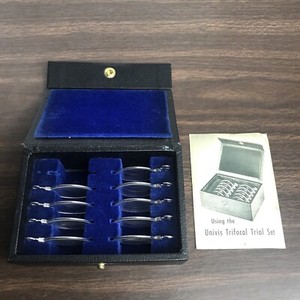 Optometry Vintage Trifocal Trial Lens Set by Univis - Ophthalmology 9 Eye Pieces
