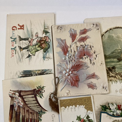 Antique Unused Postcards Lot 20 Christmas & New Years Some Embossed Early 1900s - Picture 4 of 24