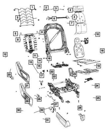 Almohadilla calefaccionada de respaldo delantero para Ram 1500 2019-2022 (N/P 68309556AB)