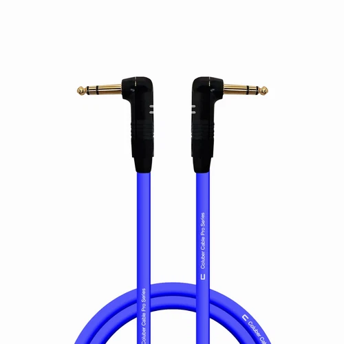 Right Angle 1/4" TRS Balanced Cable - Custom Length, Color Stereo Connector Cord