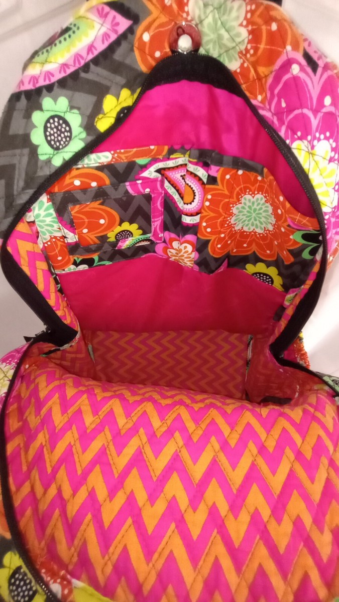 Vera Bradley Quilted Campus Backpack Ziggy Zinnia Pattern  display picture 3