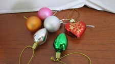 Lot of 6 Shatterproof MINI ORNAMENTS Christmas Ornaments
