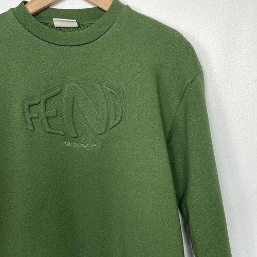 Fendi Kids Cotton Sweatpants Set Size 10 Green Crew Neck Tapered - Picture 5 of 12