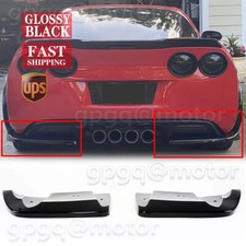 For Corvette C6 All Model 2005-2013 Glossy Black Rear Bumper Side Corner Aprons