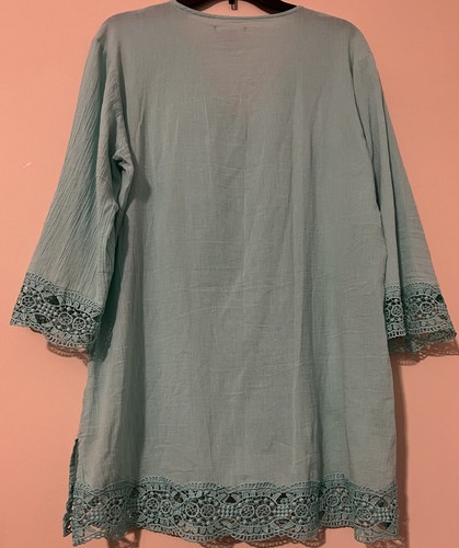 Isaac Mizrahi Daisy Swim Cover Up Damen Größe M Häkel Strand Türkis Sommer - Bild 9 von 21