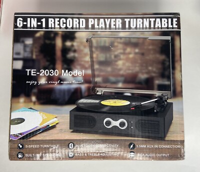 6-in-1 Record Player Turntable TE-2030 Model