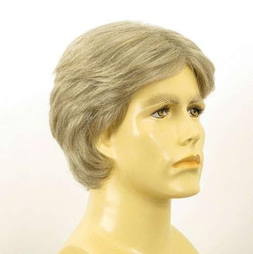 Short Wig For Men Natural Hair White And Grey Ref THIBAULT 51 - Imagen 8 de 8