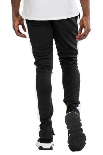 Herren schmale Passform eingestreifte Urlaub Trainingshose Knöchel Reißverschluss Jogger Freizeithose - Bild 10 von 107