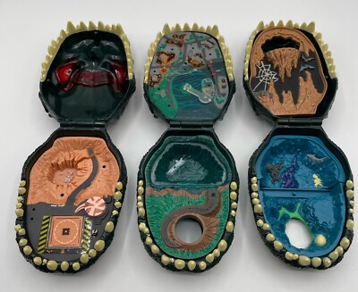 LOT OF 3 Trendmasters Godzilla Micro Battle Playset Incomplete