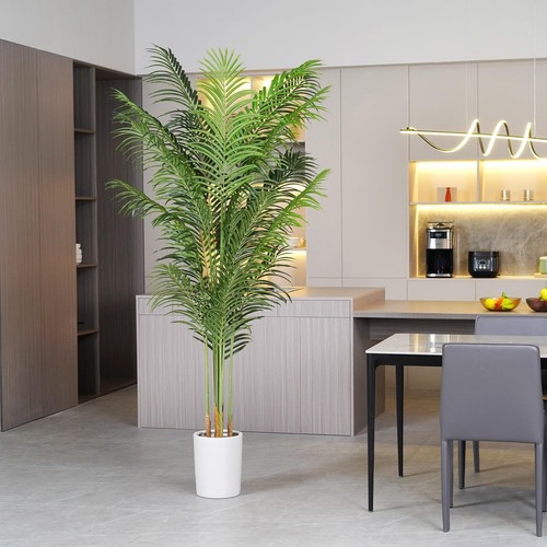 Artificial Palm Tree 7.2Ft Tall Large Fake Plant Indoor Decorative Faux Silk ... - Picture 4 of 9