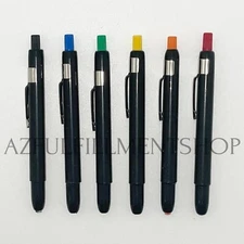 6 Listo Grease Marking Pencils, Refillable, Red Orange Yellow Green Blue & Black