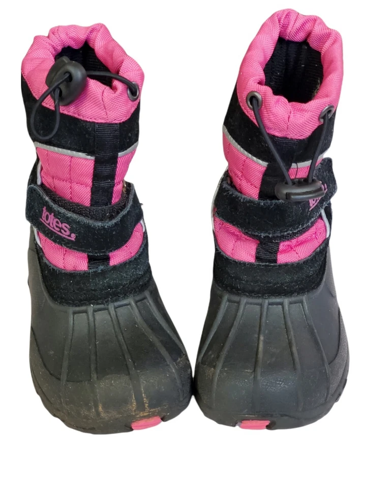 Totes JULIET Botas de Invierno Impermeables para Niños Pequeños Negras/Rosa Talla 8M Foto 2 de 4