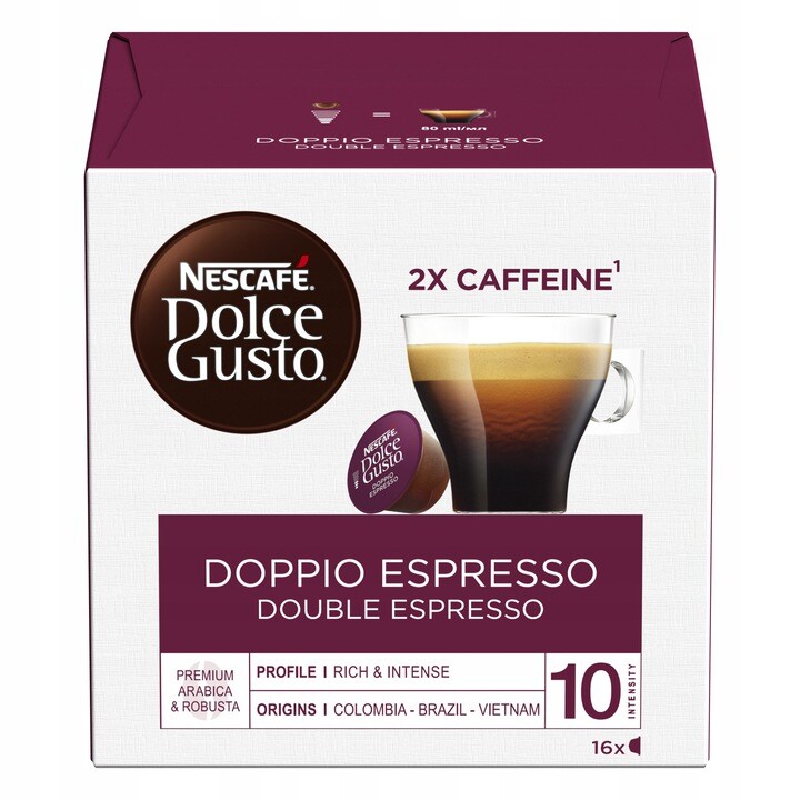 NESCAFE DOLCE GUSTO CAPSULES - DOUBLE ESPRESSO - 16 PODS