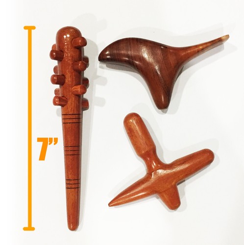 Masajeador de 3 pies dedos, alas, cruzado cuerpo completo mano espalda cuello músculo madera roja - Imagen 2 de 2