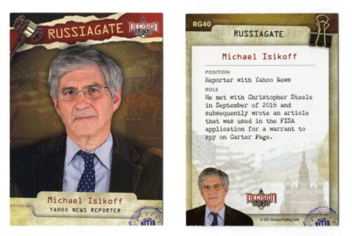 MICHAEL ISIKOFF DECISION 2020 SERIES 2 RUSSIAGATE CARD RG40 YAHOO NEWS REPORTER - Picture 1 of 3