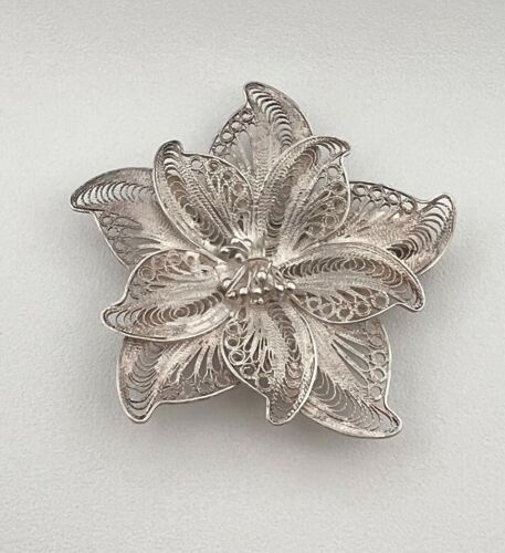 Vintage Hermann Siersbol Sterling Silver Floral Brooch - 925 - 6.20g