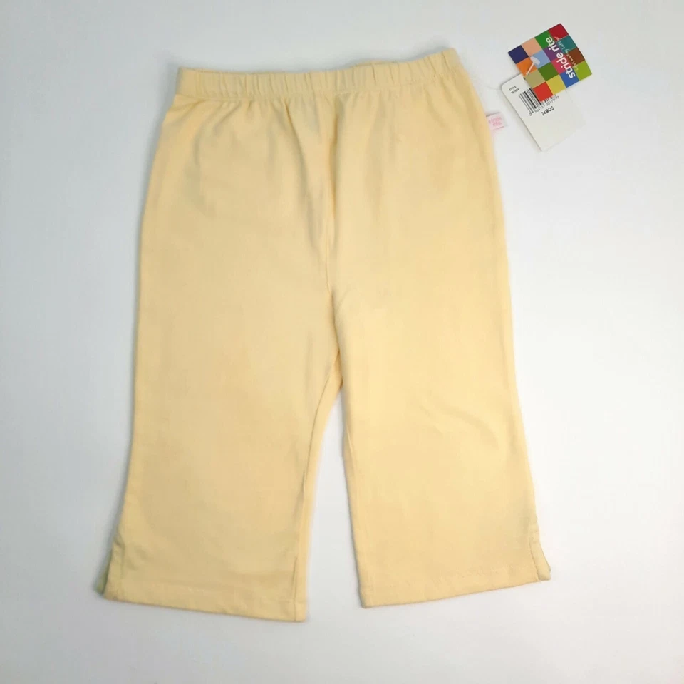 Pantalones Stride Rite Niñas 24 Meses Amarillo Algodón Recortado Elastizado Suave Calce Cómodo Foto 3 de 4