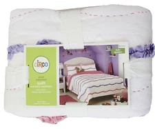 Circo Wave Collection Quilt ONLY Size Full/Queen Cameo White Pink Purple NO SHAM
