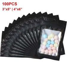100pcs Mylar Bags Smell Proof Food Storage Bags Resealable Packaging Foil Pouch