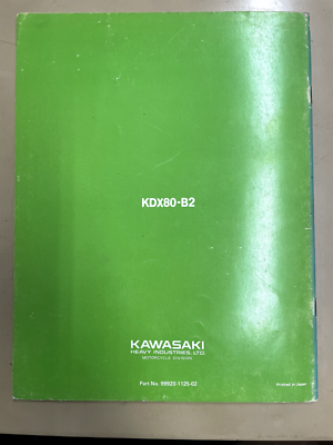 Genuine Kawasaki KDX80 Service Manual KDX80-B2 99920-1125-02 | eBay