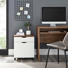Modway Envision Mid-Century Modern Office File Cabinet in Walnut White